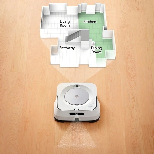 Aspiradora Robot Braava Jet M6 iRobot Trapeador Conexión Wi-fi Blanca