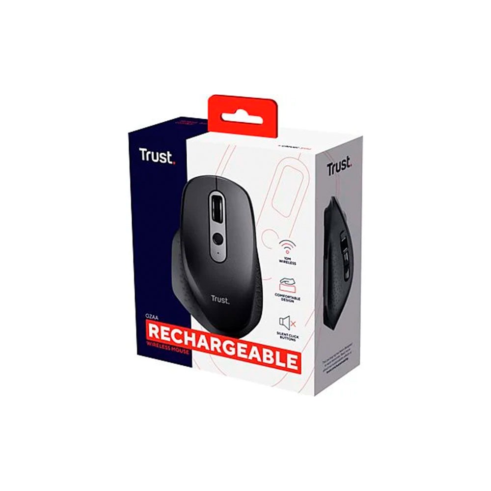 Mouse Trust Ozaa Recargable Negro