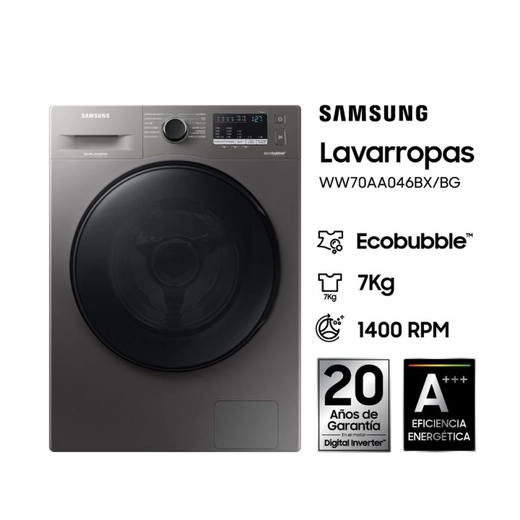 Lavarropas Samsung 7 Kg Inverter silver