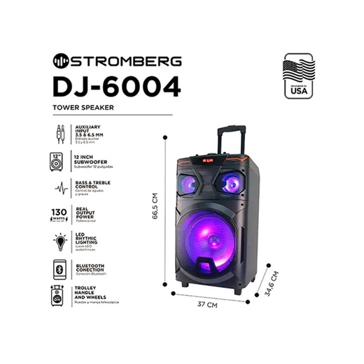 Torre de sonido 130W Rms Bt Stromberg