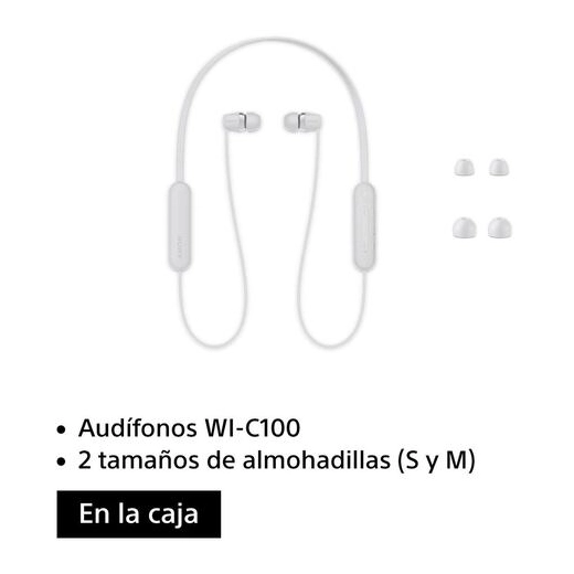 Auriculares Sony WI-C100/WZUC White
