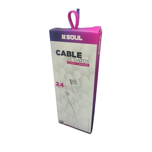 Cable USB classic Soul LIGHTNING blanco