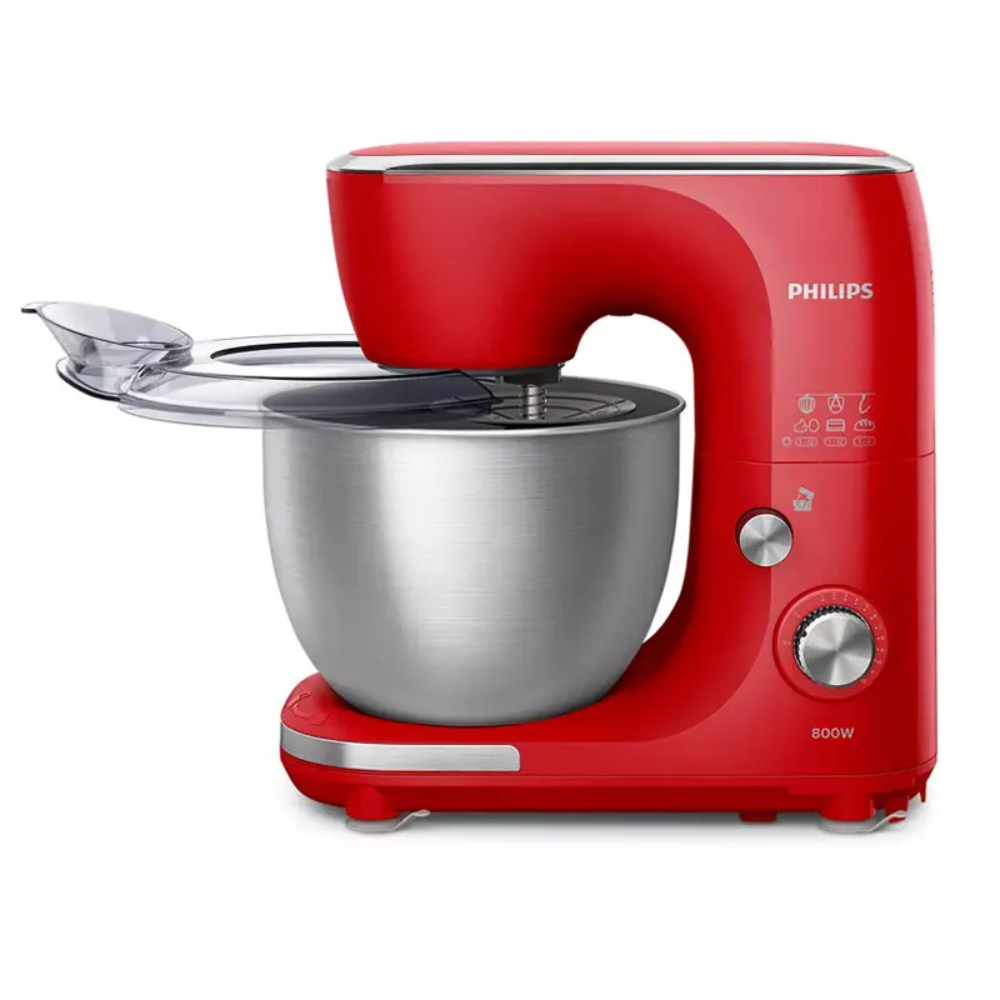 Batidora Planetaria Philips 5L Roja De Acero Inoxidable 12 Velocidades