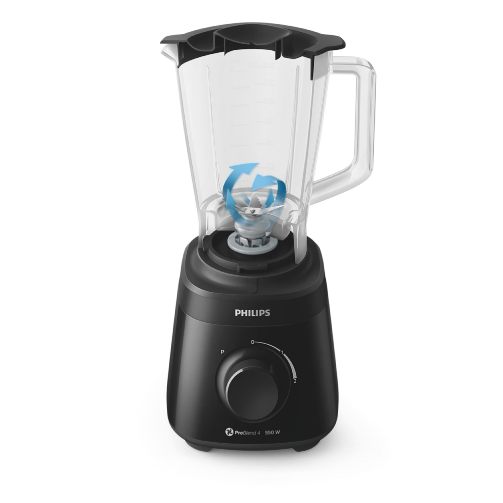 Licuadora Philips 2L 550W Con Jarra De Plástico Negra