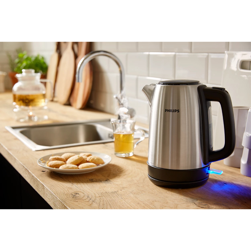 Pava Eléctrica Philips 1.7L 2200W Plateada Acero inoxidable