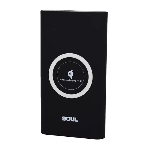 Cargador Portatil Power Bank Doble Qi 10000 Mah Base Celular Negro