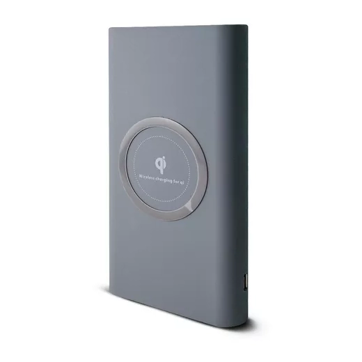 Cargador Portatil Doble Power Bank Inalambrico Qi 10000 Mah Color Gris
