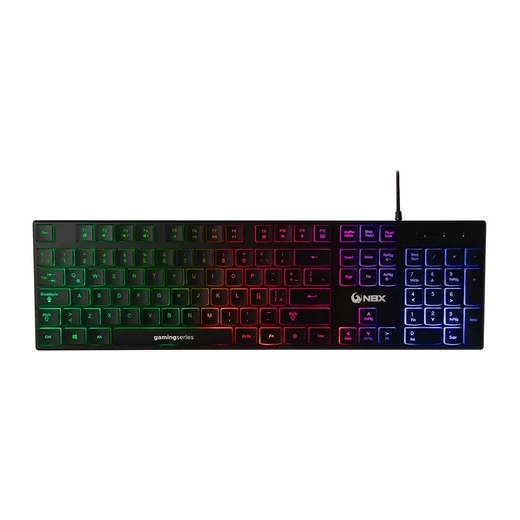 Teclado Gaming NBX Ultra Slim Rainbow Negro Español