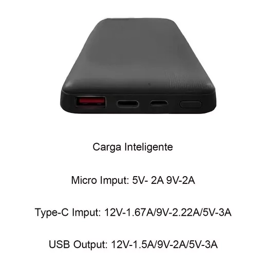Powerbank Foxbox Energy Slim V2 12500 Mah Negro