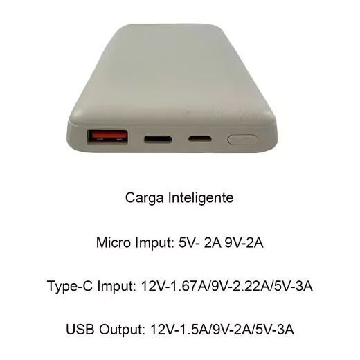 Powerbank Foxbox Energy Slim V2 12500 Mah Blanco
