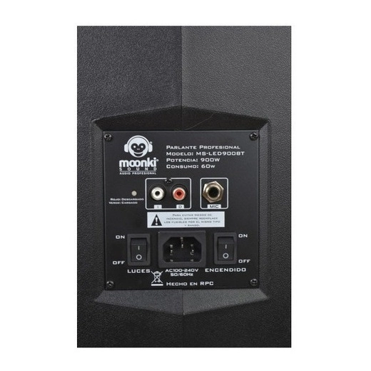 Parlante Portatil Moonki 900W 60W Rsm Bluetooth 6,5’’