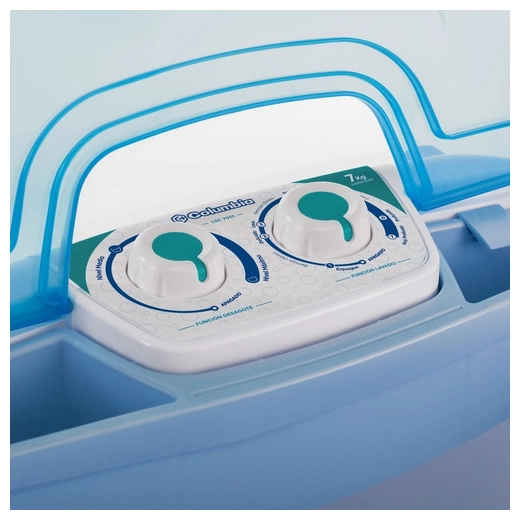 Lavarropas Columbia Semiautomático 7kg Color Blanco/celeste