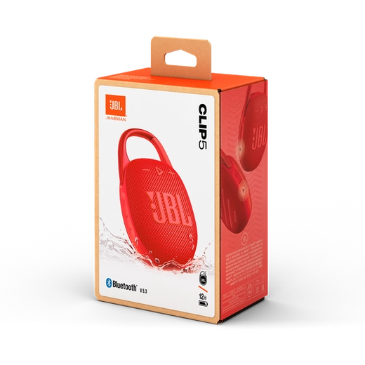 Parlante Jbl Clip 5 Con Bluetooth Impermeable Rojo