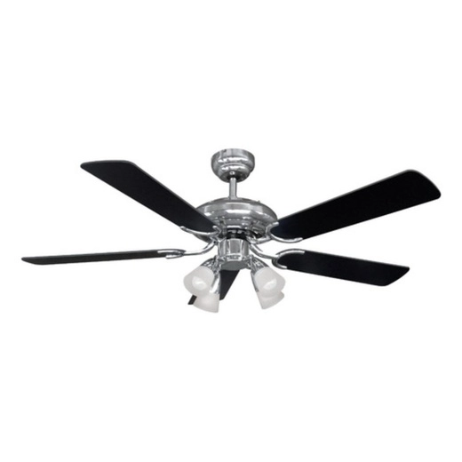 Ventilador De Techo Liliana Negro Con 5 Palas Color Plata 48 Vthm415R