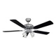 Ventilador De Techo Liliana Negro Con 5 Palas Color Plata 48 Vthm415R