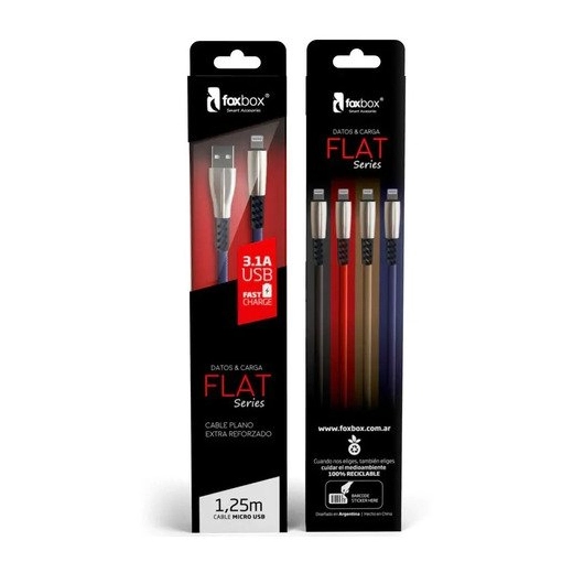 Cable Foxbox Flat Lightning Azul