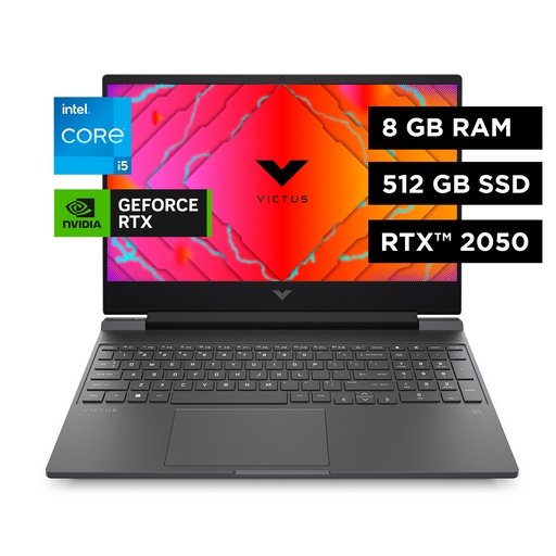 [A18J4LA] Notebook HP Victus Gaming Intel Core i5 15.6" GeForce RTX 2050 8GB RAM 512GB SSD Windows 11 Home  - 15-fa1109la