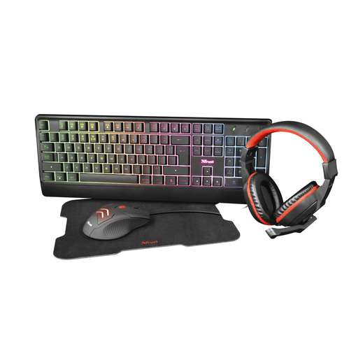 [TRUST-24235] Combo Trust Ziva 4 En 1: Mouse + Teclado + Auricular + Pad - Trust-24235