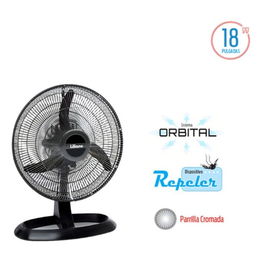 [VOTR18] Ventilador De Mesa Liliana Turbo Negro 18 Votr18